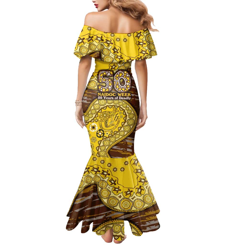 Hawthorn Hawks NAIDOC Week 2026 Family Matching Mermaid Dress and Hawaiian Shirt Australian Aboriginal Dot Art Dreamtime Pattern Style