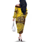 Hawthorn Hawks NAIDOC Week 2026 Family Matching Off The Shoulder Long Sleeve Dress and Hawaiian Shirt Australian Aboriginal Dot Art Dreamtime Pattern Style