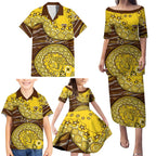 Hawthorn Hawks NAIDOC Week 2026 Family Matching Puletasi and Hawaiian Shirt Australian Aboriginal Dot Art Dreamtime Pattern Style