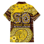 Hawthorn Hawks NAIDOC Week 2026 Family Matching Puletasi and Hawaiian Shirt Australian Aboriginal Dot Art Dreamtime Pattern Style