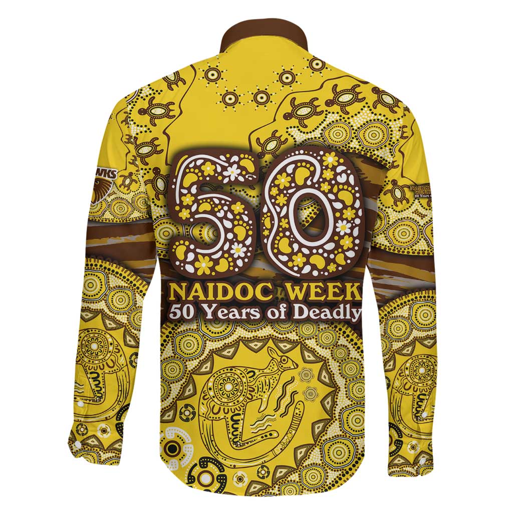 Hawthorn Hawks NAIDOC Week 2026 Family Matching Puletasi and Hawaiian Shirt Australian Aboriginal Dot Art Dreamtime Pattern Style