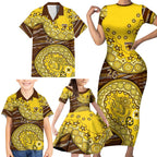 Hawthorn Hawks NAIDOC Week 2026 Family Matching Short Sleeve Bodycon Dress and Hawaiian Shirt Australian Aboriginal Dot Art Dreamtime Pattern Style