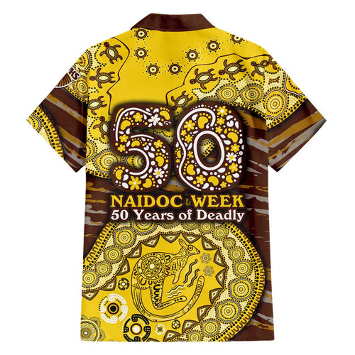 Hawthorn Hawks NAIDOC Week 2026 Family Matching Short Sleeve Bodycon Dress and Hawaiian Shirt Australian Aboriginal Dot Art Dreamtime Pattern Style