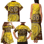 Hawthorn Hawks NAIDOC Week 2026 Family Matching Tank Maxi Dress and Hawaiian Shirt Australian Aboriginal Dot Art Dreamtime Pattern Style