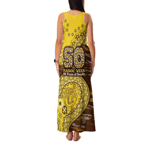 Hawthorn Hawks NAIDOC Week 2026 Family Matching Tank Maxi Dress and Hawaiian Shirt Australian Aboriginal Dot Art Dreamtime Pattern Style