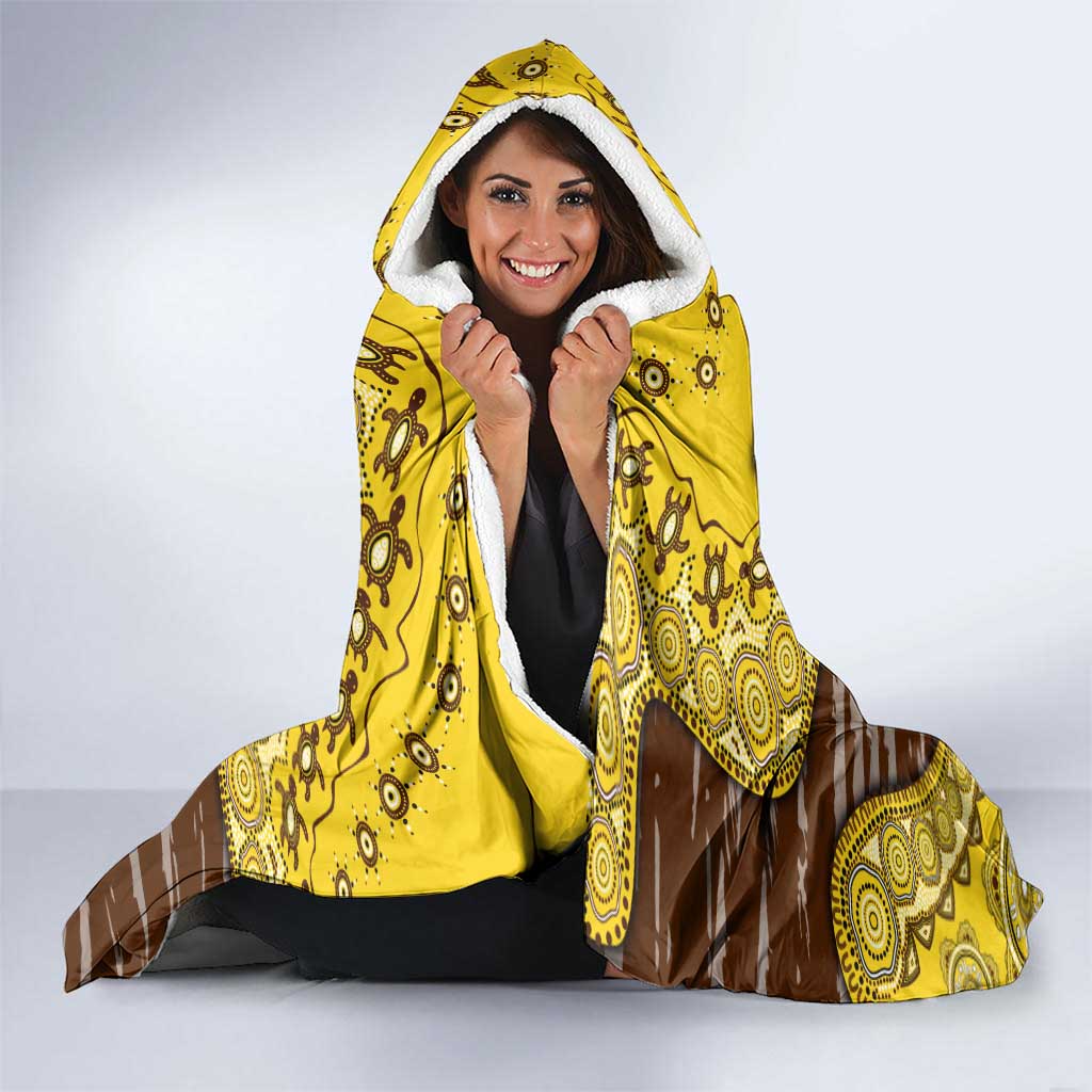 Hawthorn Hawks NAIDOC Week 2026 Hooded Blanket Australian Aboriginal Dot Art Dreamtime Pattern Style