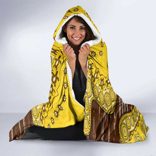 Hawthorn Hawks NAIDOC Week 2026 Hooded Blanket Australian Aboriginal Dot Art Dreamtime Pattern Style