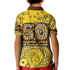 Hawthorn Hawks NAIDOC Week 2026 Kid Polo Shirt Australian Aboriginal Dot Art Dreamtime Pattern Style