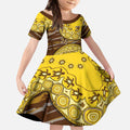 Hawthorn Hawks NAIDOC Week 2026 Kid Short Sleeve Dress Australian Aboriginal Dot Art Dreamtime Pattern Style