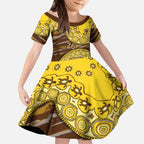 Hawthorn Hawks NAIDOC Week 2026 Kid Short Sleeve Dress Australian Aboriginal Dot Art Dreamtime Pattern Style