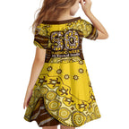 Hawthorn Hawks NAIDOC Week 2026 Kid Short Sleeve Dress Australian Aboriginal Dot Art Dreamtime Pattern Style