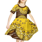 Hawthorn Hawks NAIDOC Week 2026 Kid Short Sleeve Dress Australian Aboriginal Dot Art Dreamtime Pattern Style