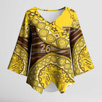 Hawthorn Hawks NAIDOC Week 2026 Kimono Sleeve Blouse Australian Aboriginal Dot Art Dreamtime Pattern Style