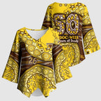 Hawthorn Hawks NAIDOC Week 2026 Kimono Sleeve Blouse Australian Aboriginal Dot Art Dreamtime Pattern Style