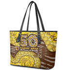Hawthorn Hawks NAIDOC Week 2026 Leather Tote Bag Australian Aboriginal Dot Art Dreamtime Pattern Style