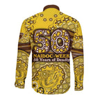 Hawthorn Hawks NAIDOC Week 2026 Long Sleeve Button Shirt Australian Aboriginal Dot Art Dreamtime Pattern Style