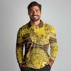 Hawthorn Hawks NAIDOC Week 2026 Long Sleeve Polo Shirt Australian Aboriginal Dot Art Dreamtime Pattern Style