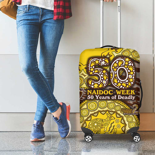 Hawthorn Hawks NAIDOC Week 2026 Luggage Cover Australian Aboriginal Dot Art Dreamtime Pattern Style
