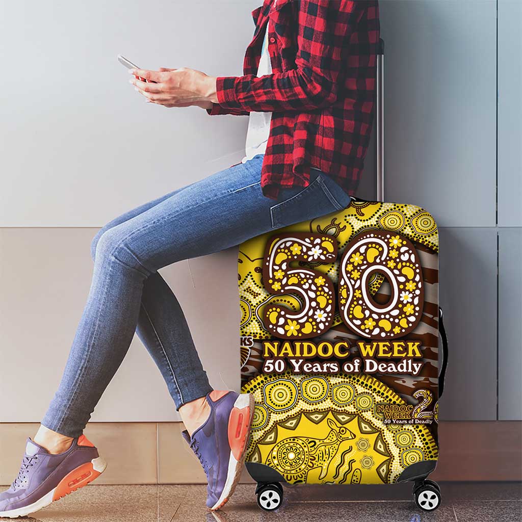 Hawthorn Hawks NAIDOC Week 2026 Luggage Cover Australian Aboriginal Dot Art Dreamtime Pattern Style