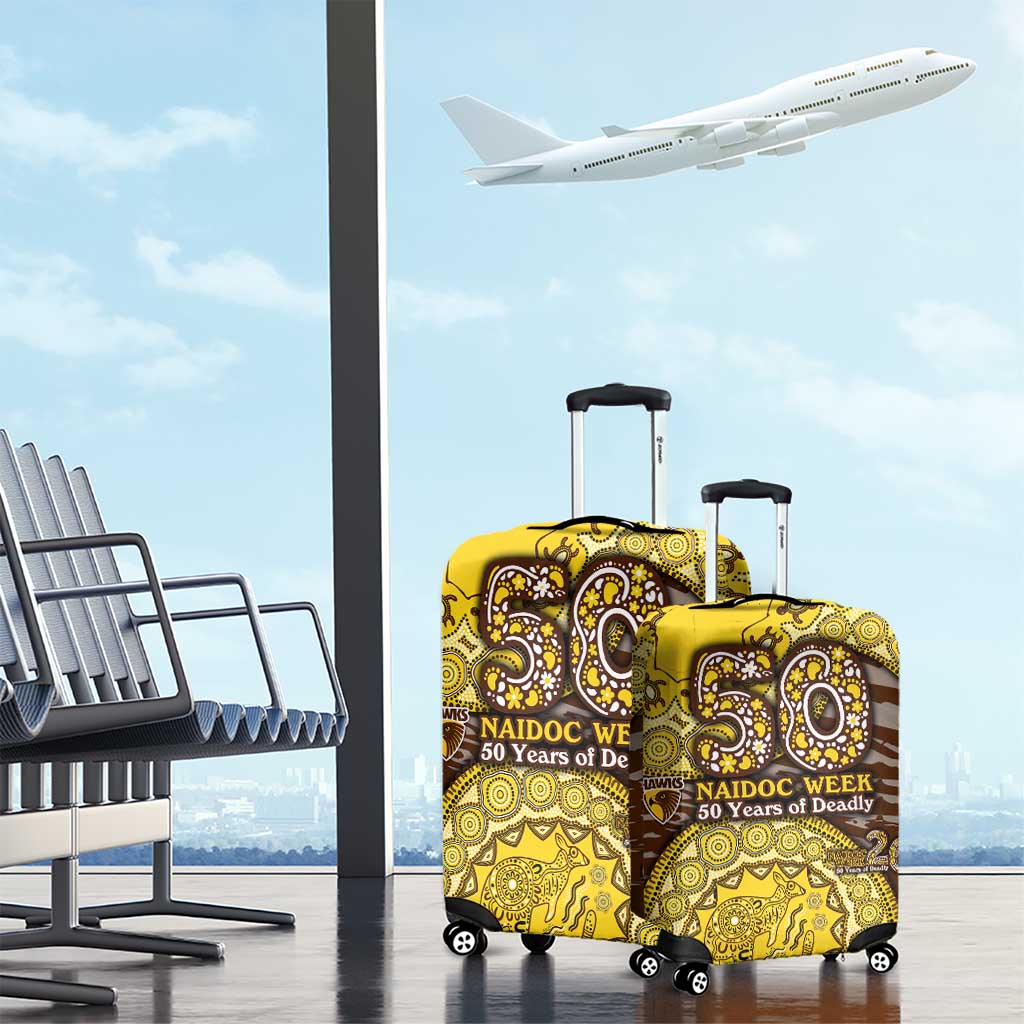 Hawthorn Hawks NAIDOC Week 2026 Luggage Cover Australian Aboriginal Dot Art Dreamtime Pattern Style