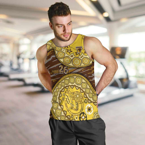 Hawthorn Hawks NAIDOC Week 2026 Men Tank Top Australian Aboriginal Dot Art Dreamtime Pattern Style
