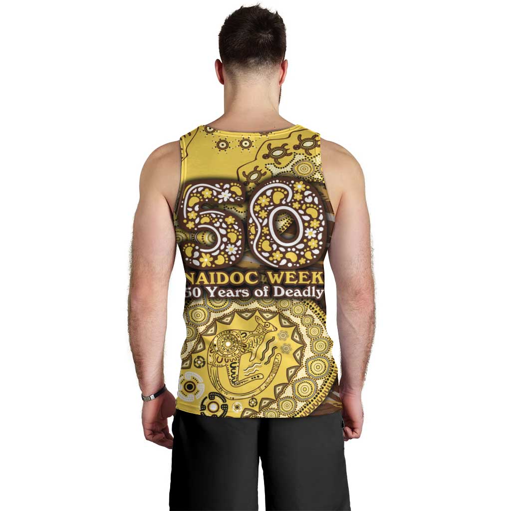 Hawthorn Hawks NAIDOC Week 2026 Men Tank Top Australian Aboriginal Dot Art Dreamtime Pattern Style