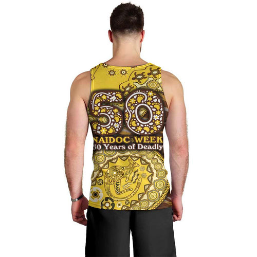 Hawthorn Hawks NAIDOC Week 2026 Men Tank Top Australian Aboriginal Dot Art Dreamtime Pattern Style