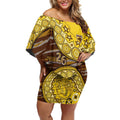 Hawthorn Hawks NAIDOC Week 2026 Off Shoulder Short Dress Australian Aboriginal Dot Art Dreamtime Pattern Style