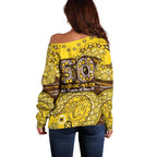Hawthorn Hawks NAIDOC Week 2026 Off Shoulder Sweater Australian Aboriginal Dot Art Dreamtime Pattern Style