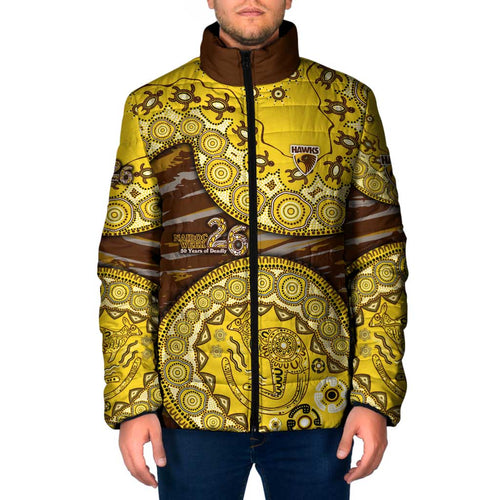 Hawthorn Hawks NAIDOC Week 2026 Padded Jacket Australian Aboriginal Dot Art Dreamtime Pattern Style