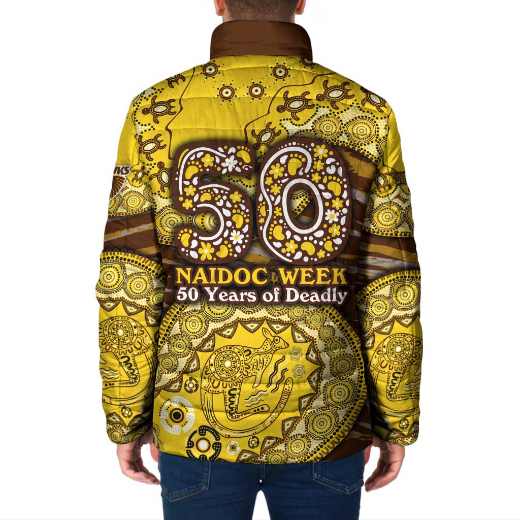 Hawthorn Hawks NAIDOC Week 2026 Padded Jacket Australian Aboriginal Dot Art Dreamtime Pattern Style