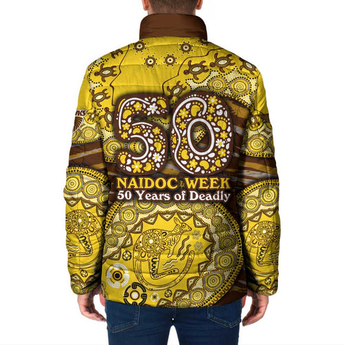 Hawthorn Hawks NAIDOC Week 2026 Padded Jacket Australian Aboriginal Dot Art Dreamtime Pattern Style