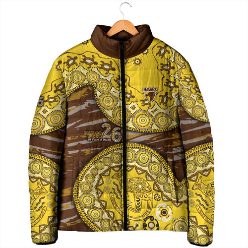 Hawthorn Hawks NAIDOC Week 2026 Padded Jacket Australian Aboriginal Dot Art Dreamtime Pattern Style