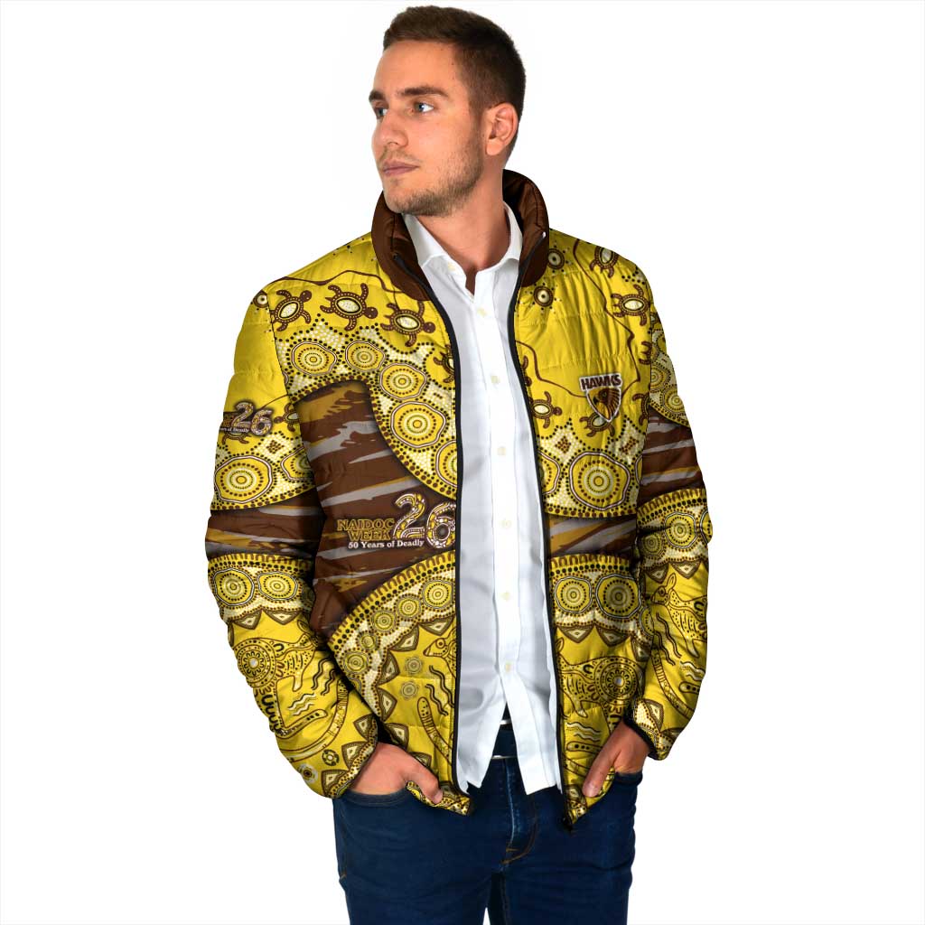 Hawthorn Hawks NAIDOC Week 2026 Padded Jacket Australian Aboriginal Dot Art Dreamtime Pattern Style