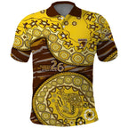 Hawthorn Hawks NAIDOC Week 2026 Polo Shirt Australian Aboriginal Dot Art Dreamtime Pattern Style