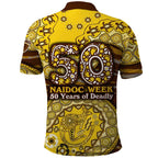 Hawthorn Hawks NAIDOC Week 2026 Polo Shirt Australian Aboriginal Dot Art Dreamtime Pattern Style