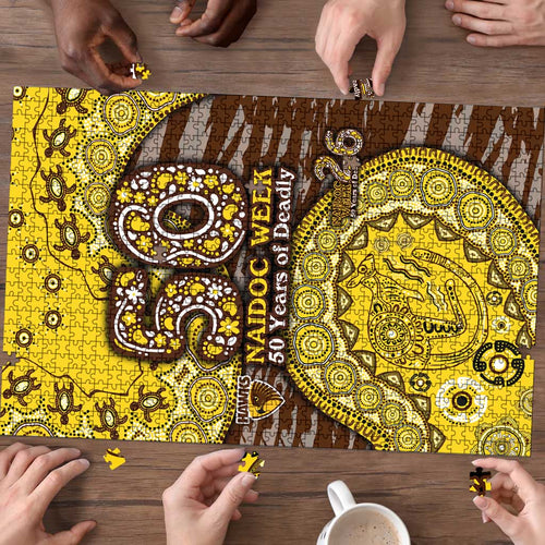 Hawthorn Hawks NAIDOC Week 2026 Puzzle Australian Aboriginal Dot Art Dreamtime Pattern Style