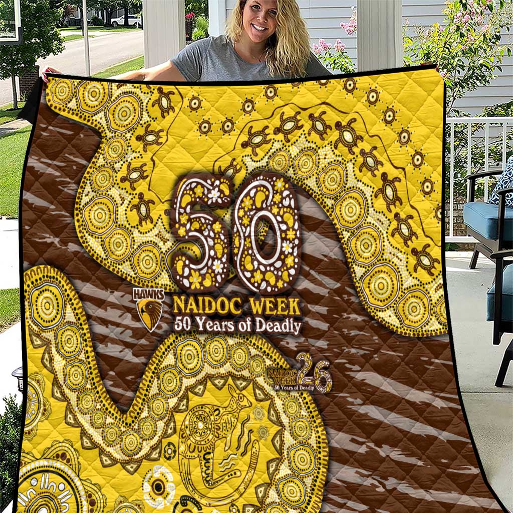 Hawthorn Hawks NAIDOC Week 2026 Quilt Australian Aboriginal Dot Art Dreamtime Pattern Style