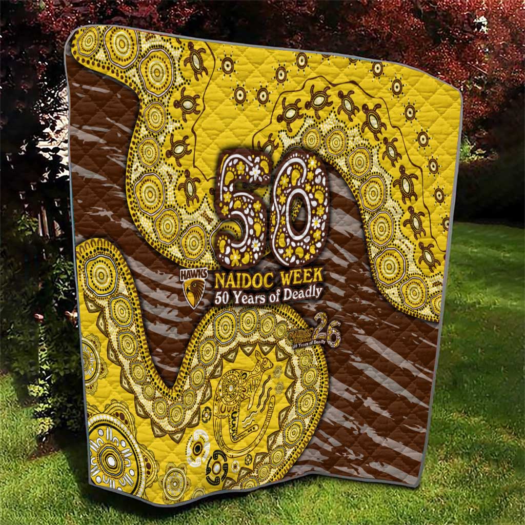 Hawthorn Hawks NAIDOC Week 2026 Quilt Australian Aboriginal Dot Art Dreamtime Pattern Style