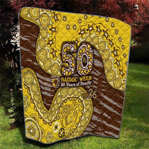 Hawthorn Hawks NAIDOC Week 2026 Quilt Australian Aboriginal Dot Art Dreamtime Pattern Style