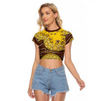 Hawthorn Hawks NAIDOC Week 2026 Raglan Cropped T Shirt Australian Aboriginal Dot Art Dreamtime Pattern Style
