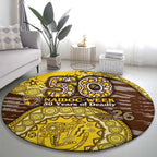 Hawthorn Hawks NAIDOC Week 2026 Round Carpet Australian Aboriginal Dot Art Dreamtime Pattern Style