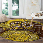 Hawthorn Hawks NAIDOC Week 2026 Round Carpet Australian Aboriginal Dot Art Dreamtime Pattern Style