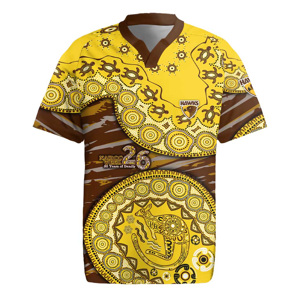 Hawthorn Hawks NAIDOC Week 2026 Rugby Jersey Australian Aboriginal Dot Art Dreamtime Pattern Style