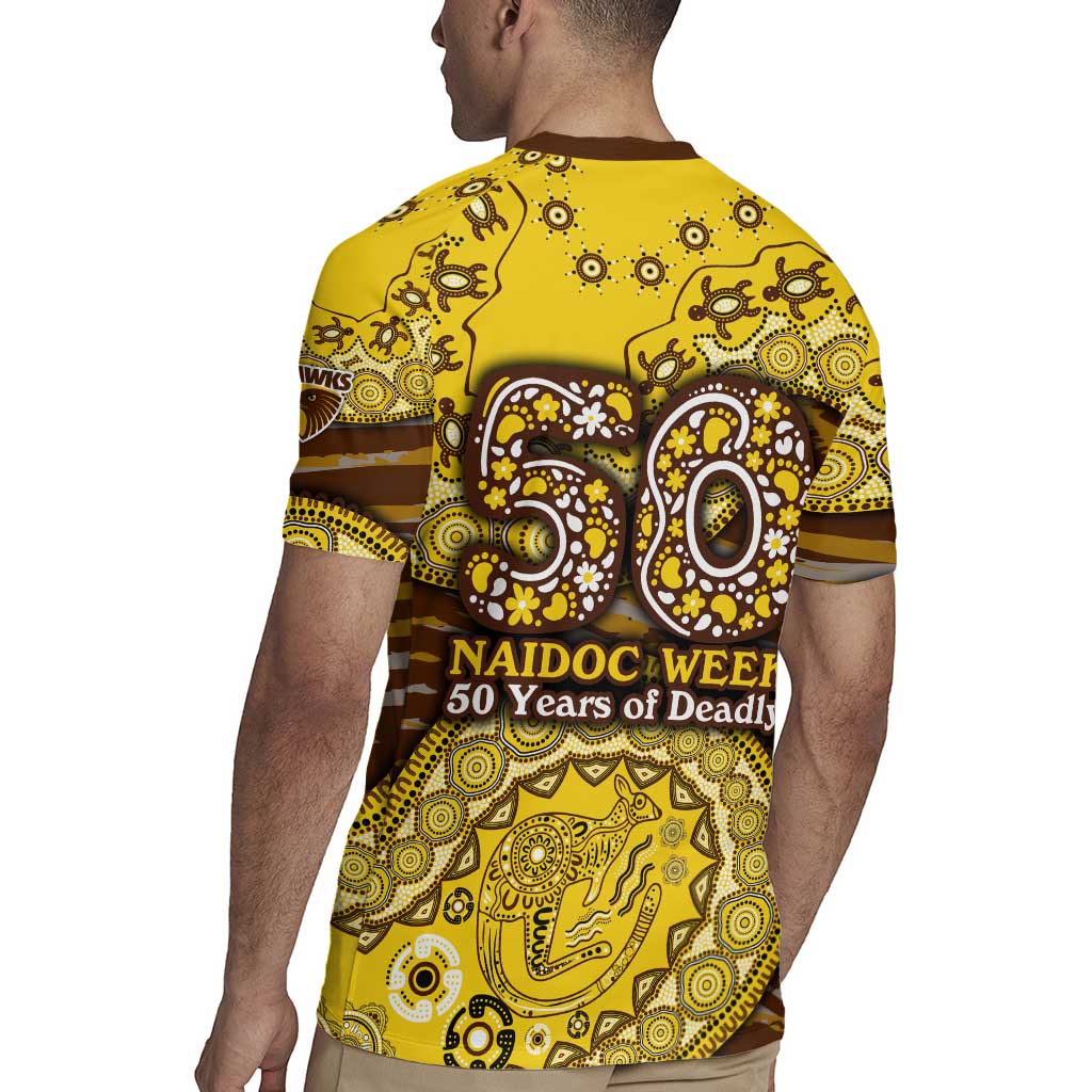 Hawthorn Hawks NAIDOC Week 2026 Rugby Jersey Australian Aboriginal Dot Art Dreamtime Pattern Style