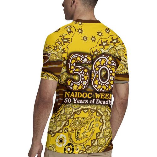 Hawthorn Hawks NAIDOC Week 2026 Rugby Jersey Australian Aboriginal Dot Art Dreamtime Pattern Style
