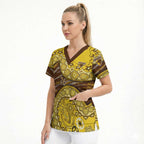 Hawthorn Hawks NAIDOC Week 2026 Scrub Top Australian Aboriginal Dot Art Dreamtime Pattern Style
