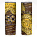 Hawthorn Hawks NAIDOC Week 2026 Skinny Tumbler Australian Aboriginal Dot Art Dreamtime Pattern Style