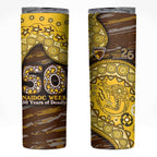 Hawthorn Hawks NAIDOC Week 2026 Skinny Tumbler Australian Aboriginal Dot Art Dreamtime Pattern Style