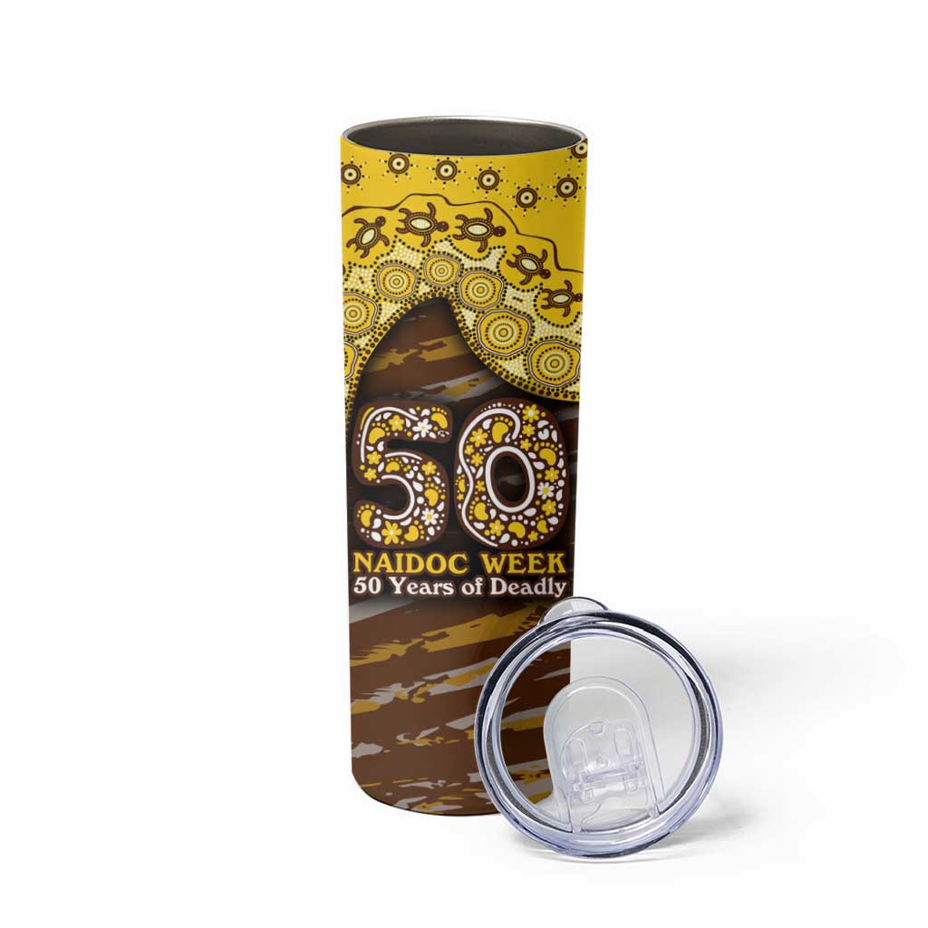 Hawthorn Hawks NAIDOC Week 2026 Skinny Tumbler Australian Aboriginal Dot Art Dreamtime Pattern Style